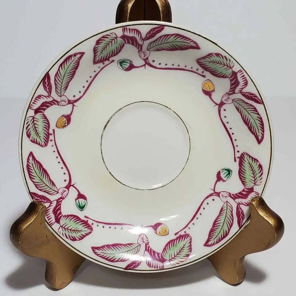 Small Cup and Saucer Leaves Vintage Japan Vintage